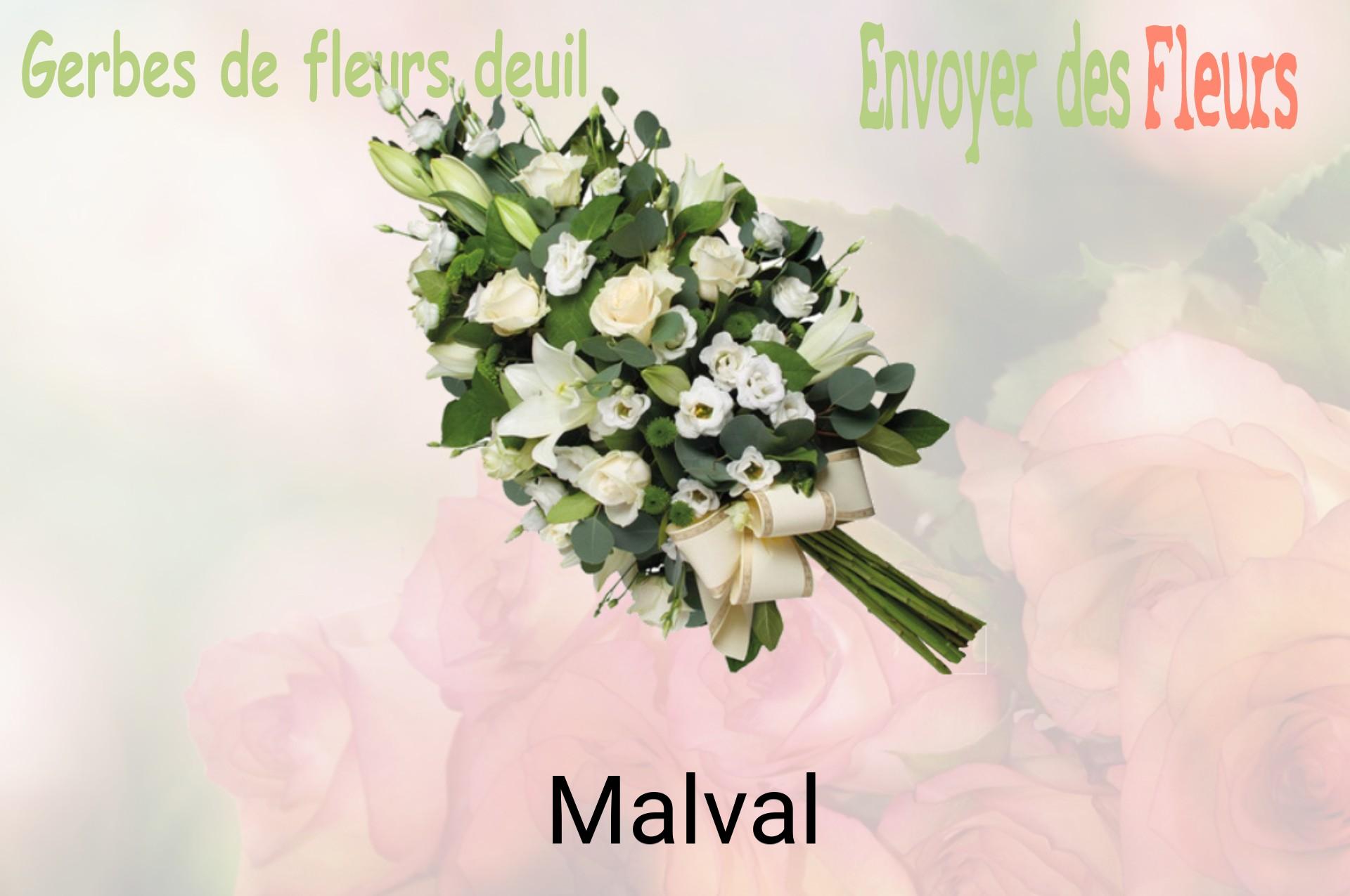 Gerbe de fleurs de deuil livrée à Malval